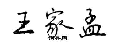 曾慶福王家孟行書個性簽名怎么寫