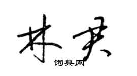 梁錦英林君草書個性簽名怎么寫