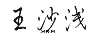 駱恆光王沙淺行書個性簽名怎么寫