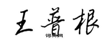 王正良王普根行書個性簽名怎么寫