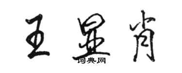 駱恆光王顯肖行書個性簽名怎么寫