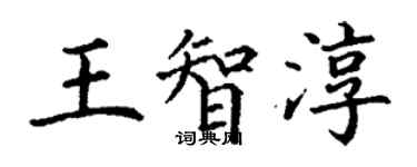 丁謙王智淳楷書個性簽名怎么寫
