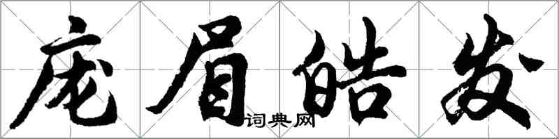 胡問遂龐眉皓髮行書怎么寫