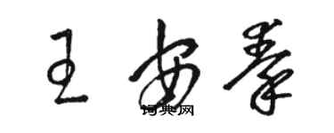 駱恆光王安秦草書個性簽名怎么寫