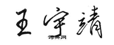 駱恆光王宇靖行書個性簽名怎么寫