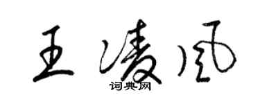 梁錦英王凌風草書個性簽名怎么寫