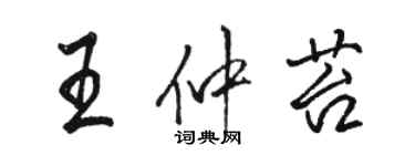 駱恆光王仲苔行書個性簽名怎么寫