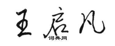 駱恆光王啟凡行書個性簽名怎么寫