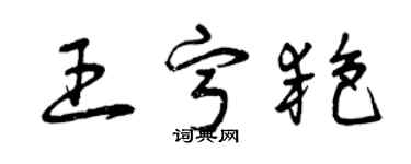 曾慶福王寧艷草書個性簽名怎么寫