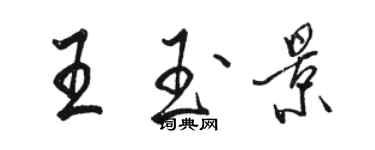 駱恆光王玉景行書個性簽名怎么寫