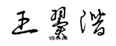 曾慶福王翼潛草書個性簽名怎么寫