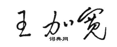 駱恆光王加寬草書個性簽名怎么寫