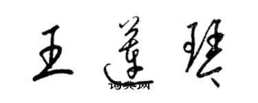 梁錦英王蓮琴草書個性簽名怎么寫