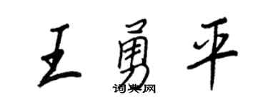 王正良王勇平行書個性簽名怎么寫