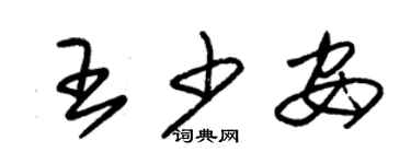 朱錫榮王少安草書個性簽名怎么寫