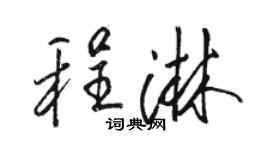 駱恆光程淋行書個性簽名怎么寫