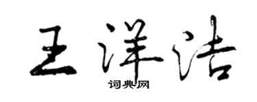 曾慶福王洋潔行書個性簽名怎么寫