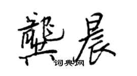 王正良龔晨行書個性簽名怎么寫