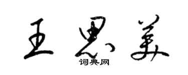 梁錦英王思美草書個性簽名怎么寫