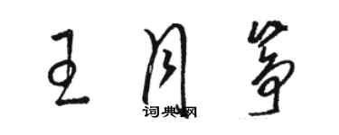 駱恆光王月箏草書個性簽名怎么寫