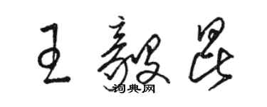 駱恆光王毅昆草書個性簽名怎么寫