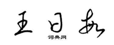 梁錦英王日敏草書個性簽名怎么寫