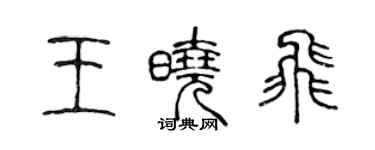 陳聲遠王曉飛篆書個性簽名怎么寫