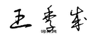 曾慶福王季成草書個性簽名怎么寫