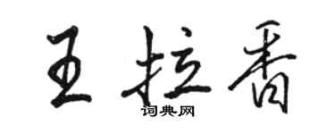 駱恆光王拉香行書個性簽名怎么寫