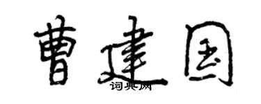 曾慶福曹建國行書個性簽名怎么寫