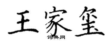 丁謙王家璽楷書個性簽名怎么寫