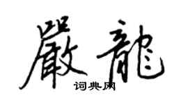 王正良嚴龍行書個性簽名怎么寫