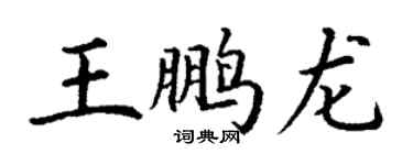 丁謙王鵬龍楷書個性簽名怎么寫