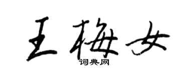 王正良王梅女行書個性簽名怎么寫