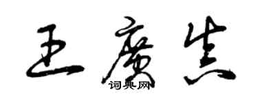 曾慶福王廣真草書個性簽名怎么寫