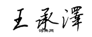 王正良王承澤行書個性簽名怎么寫
