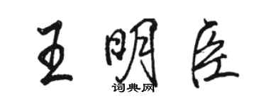 駱恆光王明臣行書個性簽名怎么寫