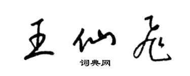 梁錦英王仙飛草書個性簽名怎么寫