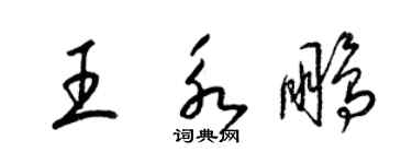 梁錦英王永鵬草書個性簽名怎么寫