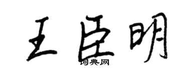 王正良王臣明行書個性簽名怎么寫