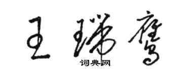 駱恆光王瑞鷹草書個性簽名怎么寫