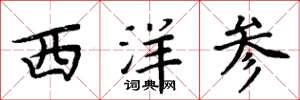 周炳元西洋參楷書怎么寫