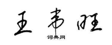 梁錦英王韋旺草書個性簽名怎么寫