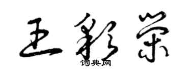 曾慶福王彩榮草書個性簽名怎么寫