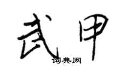 王正良武甲行書個性簽名怎么寫