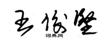 朱錫榮王俊堅草書個性簽名怎么寫