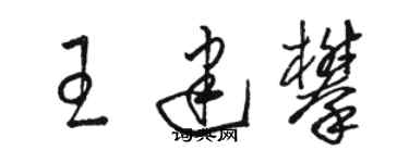 駱恆光王建攀草書個性簽名怎么寫