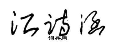 朱錫榮江詩涵草書個性簽名怎么寫