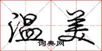 龐中華溫美行書怎么寫