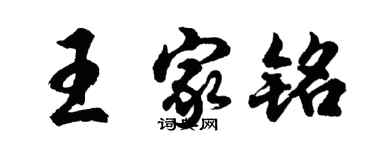 胡問遂王家銘行書個性簽名怎么寫